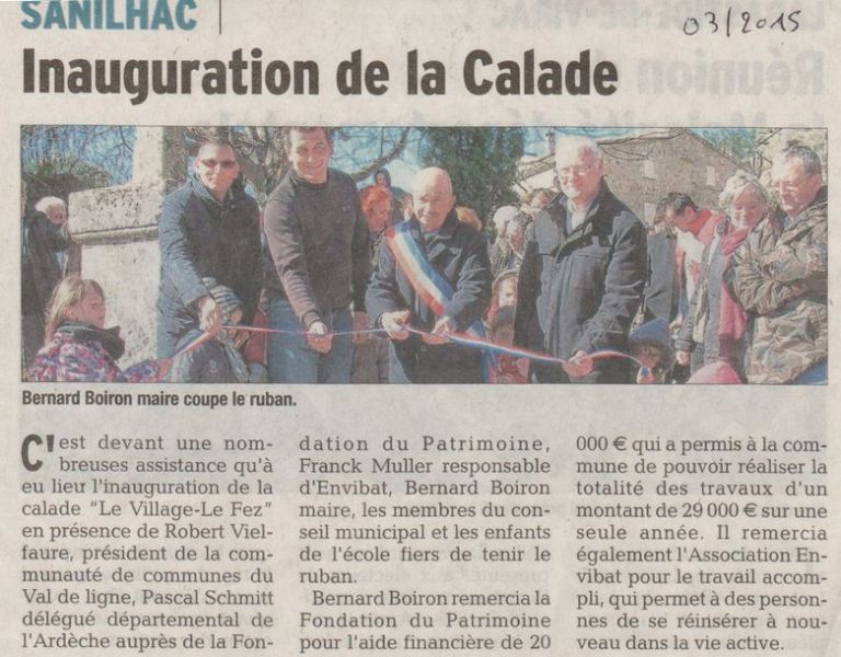 Inauguration de la Calade à Sanilhac